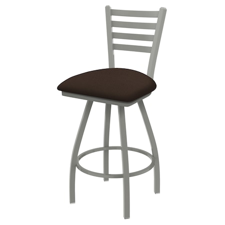 Holland Bar Stool Co 36" Swivel X-Tall Bar Stool, Nickel Finish, Rein Coffee Seat X410